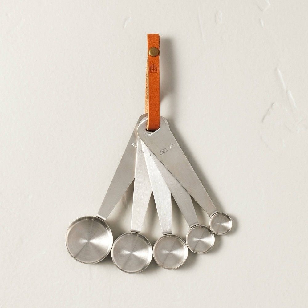 5pc Measuring Spoon Set Vintage Silver Finish - Hearth & Hand™ with Magnolia NWT